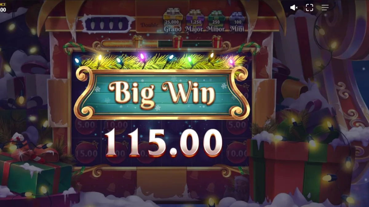 Jingle Bells Bonanza 2 slot game interface with festive Christmas theme